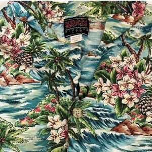 Krazy Klothes Hawaiian Shirt Vacation Floral Button Up Size‎ S/M Made In USA Vtg